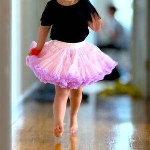 Layered ombré pink and purple girls Tutu, Ruffle, Tulle Dance Skirt- (2-5 year)